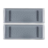 Glass Dinnerware 13.75" x 5" x h:0.5" Rectangular Charcoal Glass Platter (Set of 2)